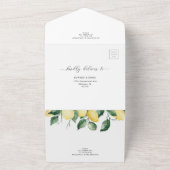 Lemon Summer Fruit Yellow Weddenschap Details RSVP All In One Uitnodiging (Buitenkant)