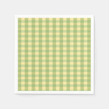 Lemon Summer Gingham Geruite Papieren Servet