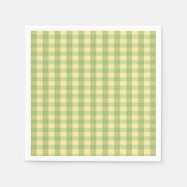 Lemon Summer Gingham Geruite Papieren Servet