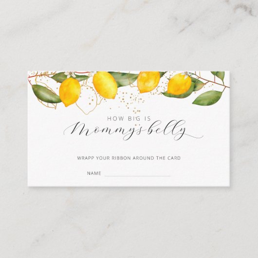Lemon Summer Hoe groot is mama's Belly Ticket Informatiekaartje (Voorkant)