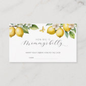 Lemon Summer Hoe groot is mama's Belly Ticket Informatiekaartje (Voorkant)
