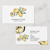 Lemon Summer Tropical Citrus Modern Girly Event Visitekaartje (Voorkant / Achterkant)