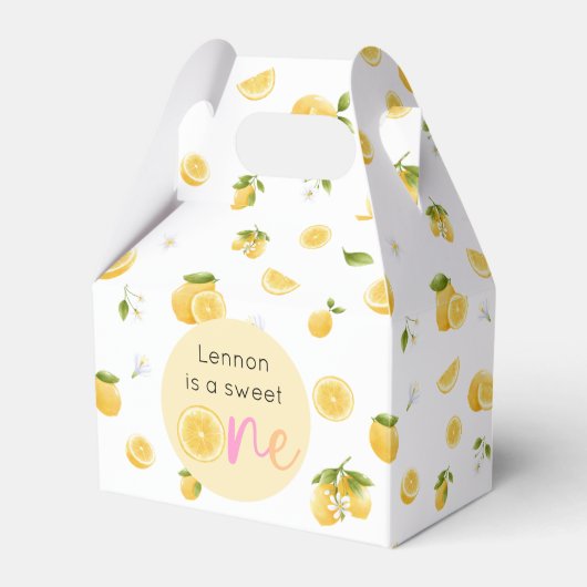 Lemon Sweet One Verjaardag Bedankdoosjes (Voorkant Zijde)