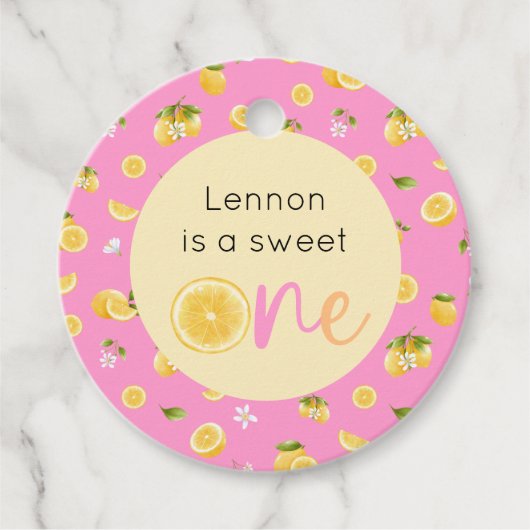 Lemon Sweet One Verjaardag Bedankjes Labels (Voorkant)