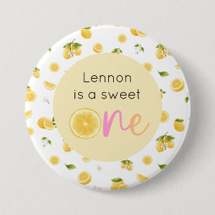 Lemon Sweet One Verjaardag Ronde Button 7,6 Cm