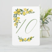 Lemon Table Number Kaart (Staand voorkant)