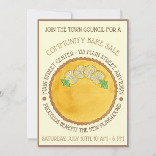 Lemon Tart Tarte au Citron Bake Sale Pi Day Kaart