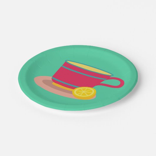 Lemon tea voor theeliefhebbers papieren bordje (Gekanteld)