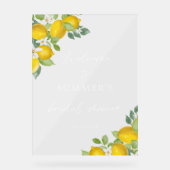 Lemon Thema Bruidsfeest Welcome Acryl Bord (Voorkant)