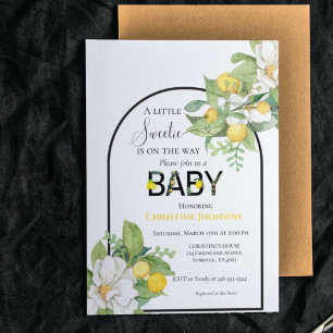 Lemon thema kleine sweetie baby shower uitnodiging