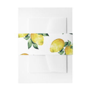 Lemon-Theme Belly Bands voor zomerbruiloften Uitnodigingen Wikkel