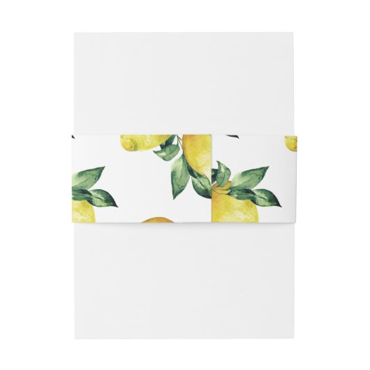 Lemon-Theme Belly Bands voor zomerbruiloften Uitnodigingen Wikkel (Achterkant Voorbeeld)