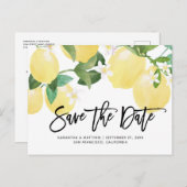 Lemon Theme Summer Wedding Save the Date Briefkaart (Voorkant / Achterkant)