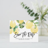 Lemon Theme Summer Wedding Save the Date Briefkaart (Staand voorkant)
