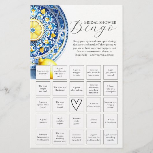 Lemon Theme Vrijgezellenfeest Bingo Flyer (Voorkant)