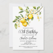 Lemon Theme Waterverf 60ste Verjaardagsfeest Kaart (Voorkant)