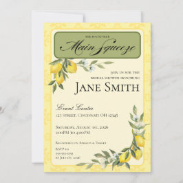 Lemon Themed Bridal Shower Invitation Kaart