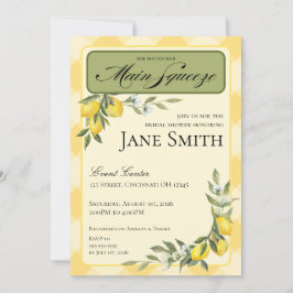 Lemon Themed Bridal Shower Invitation Kaart