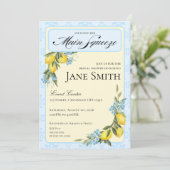 Lemon Themed Bridal Shower Invitation Kaart (Staand voorkant)