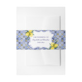 Lemon-Themed Mediterranean Tile Wedding Uitnodigingen Wikkel (Voorkant Voorbeeld)
