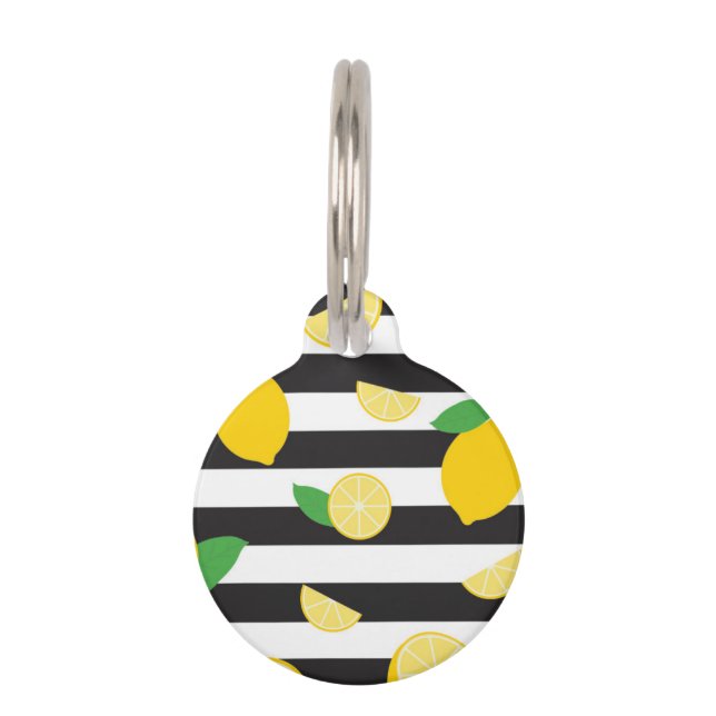 Lemon ThMED Striped Huisdierpenning (Voorkant)