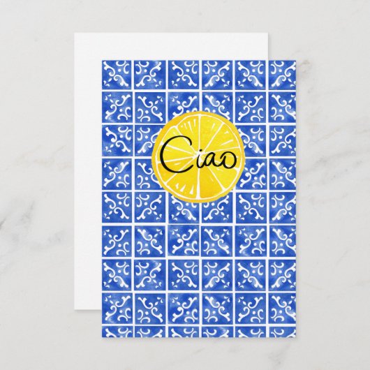Lemon & Tile Hallo in het Italiaans: "Ciao" kaart (Voorkant / Achterkant)