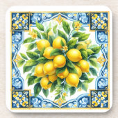 Lemon Tile Plastic Coaster Set Bier Onderzetter (Voorkant)