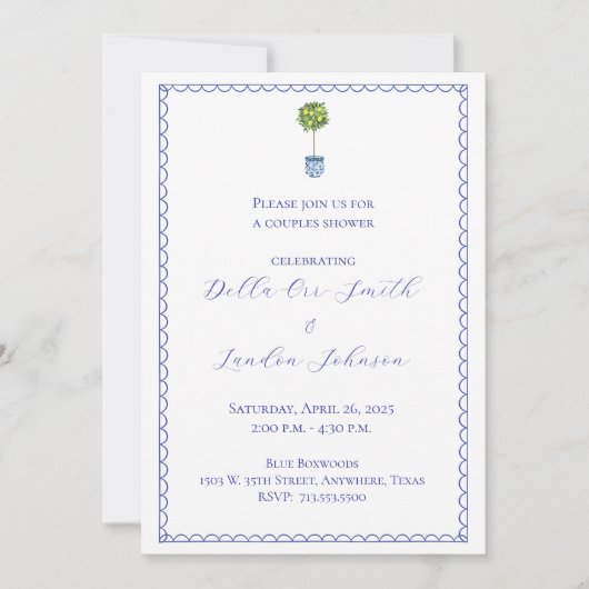 Lemon Topiary - Uitnodiging voor douchen voor kopp (Voorkant)