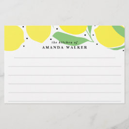 Lemon Tree Kitchen Recipe Stationery Card Briefpapier