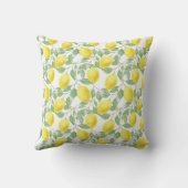 Lemon Tree Monogram Pattern Yellow Green Decor Kussen (Achterkant)