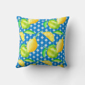 Lemon Tree Ocean Blue MONOGRAM Pas getrouwd Wedden Kussen (Achterkant)