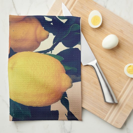 Lemon Tree Patterned Kitchen Towel Theedoek (Quarter Fold)