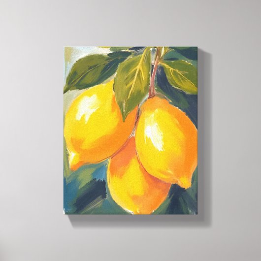 Lemon Tree Watercolor Fruit Painting Canvas Afdruk (Voorkant)
