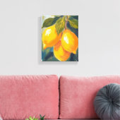 Lemon Tree Watercolor Fruit Painting Canvas Afdruk (Insitu (Woonkamer))