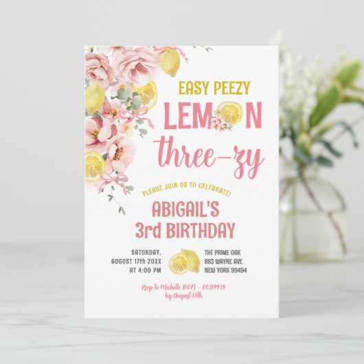 Lemon Trois-zy 3e anniversaire Invitation (Debout devant)