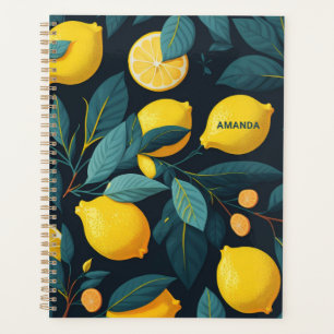 Lemon tuinpatroon. Gele tropische citrusvruchten Planner