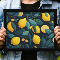 Lemon tuinpatroon. Gele tropische citrusvruchten