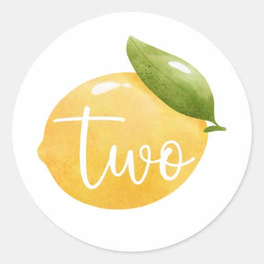 Lemon Two 2e verjaardag Ronde Sticker (Voorkant)