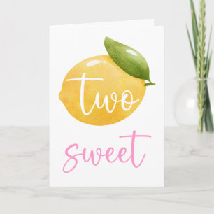 Lemon Two Sweet Happy Birthday Kaart
