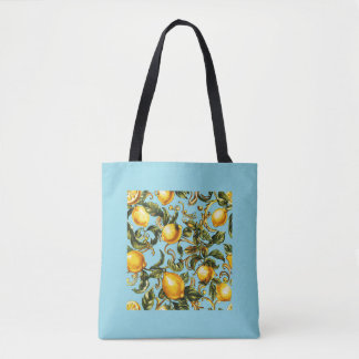 Lemon & Vine Scroll Canvas tas