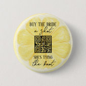 Lemon vrijgezellenfeest | Aangepaste QR-code Ronde Button 5,7 Cm (Voorkant)