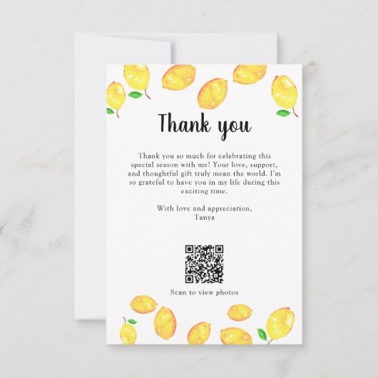 Lemon Vrijgezellenfeest Bedankt Aangepaste QR-code (Voorkant)
