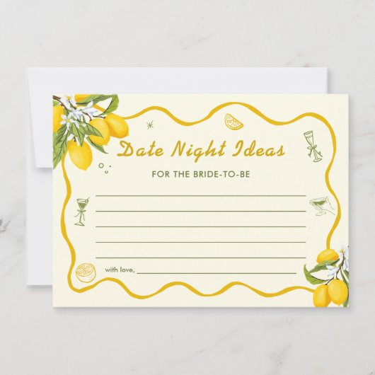 Lemon Vrijgezellenfeest Datum Night Ideeën Kaarten (Voorkant)