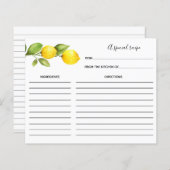 Lemon Vrijgezellenfeest Recipcard (Voorkant / Achterkant)