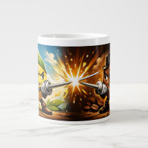 Lemon vs Coffee Duel Jumbo Mug