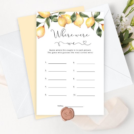 Lemon Waar waren we bruidsfeest spel