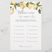 Lemon Waar waren we bruidsfeest spel (Voorkant)