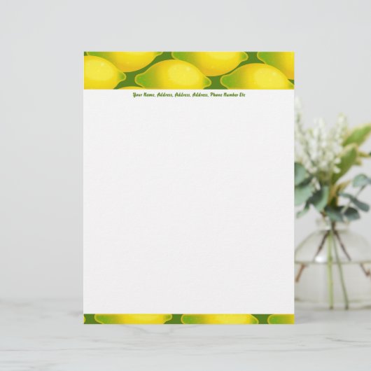 Lemon Wallpaper, Lemon Wallpaper, Jouw naam, Ad... Custom Briefhoofd (Staand voorkant)