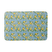 Lemon Watercolor Blue Mediterranean Tile Pattern Badmat (Voorkant)