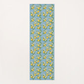 Lemon Watercolor Blue Mediterranean Tile Pattern Yogamat (Voorkant)